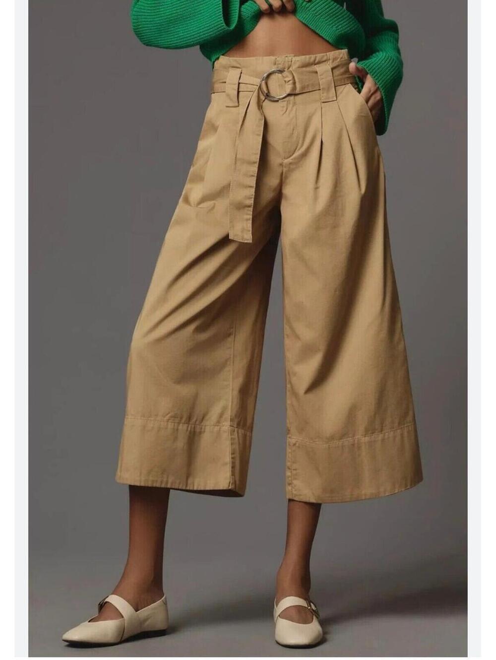 126. Anthropologie Mauve Belted high rise culottes